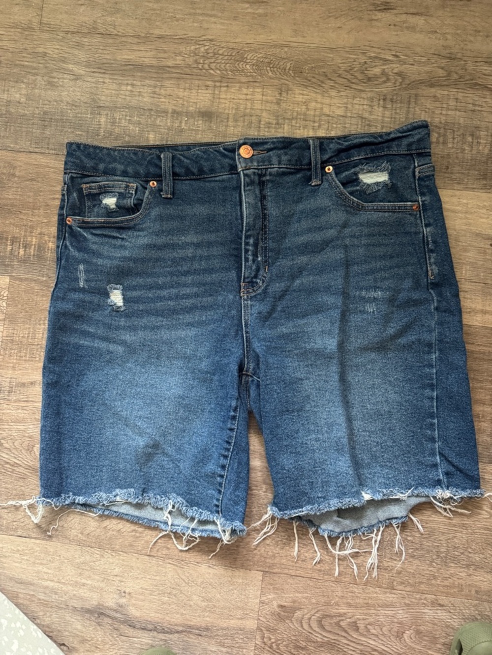 Terra & Sky light blue and dark blue denim shorts